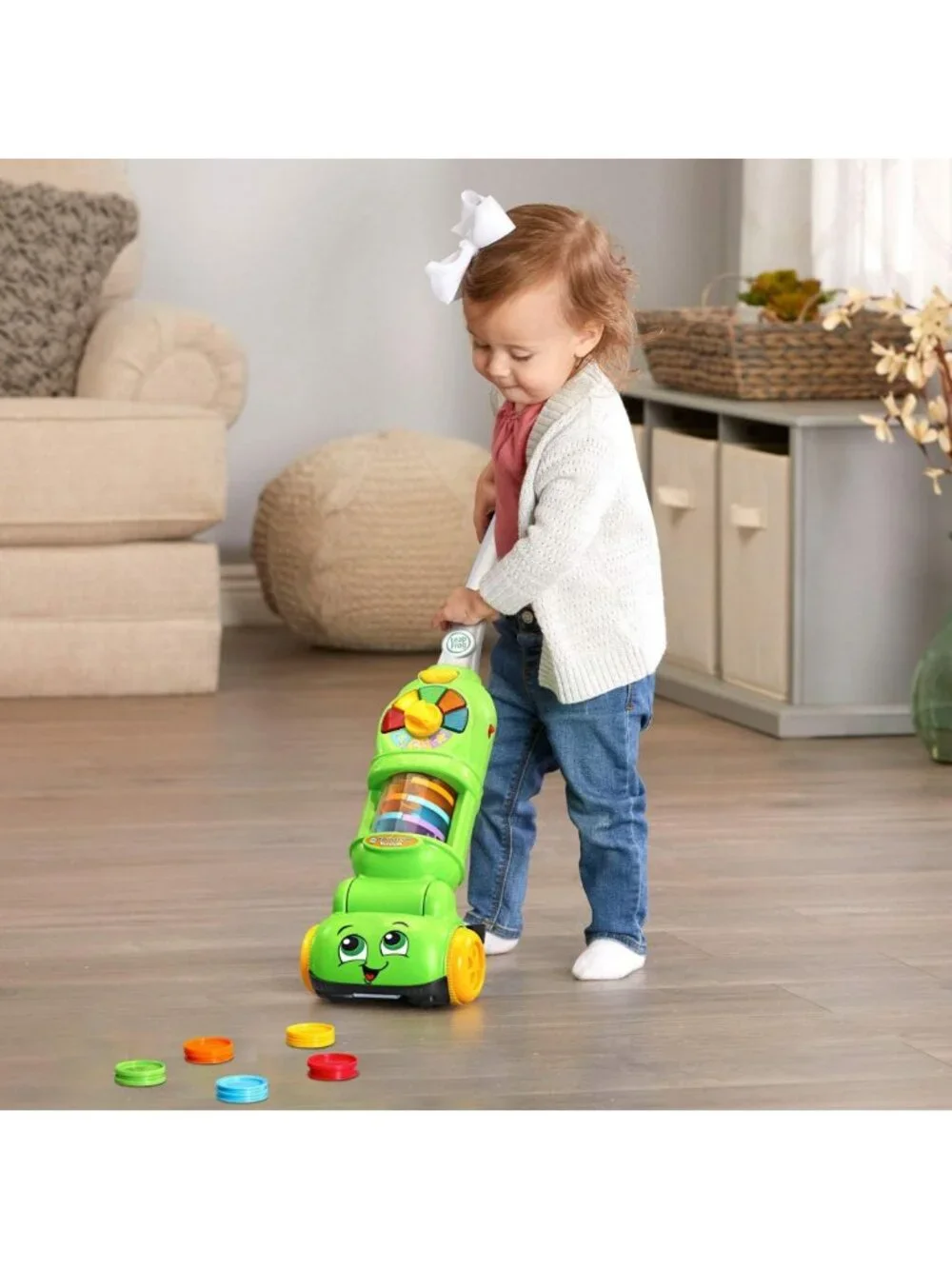 Kids' Educational Vacuum Toy - Leap and Count Fun, Green Learning Playset